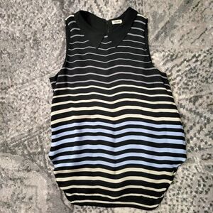 L’agence silk sleeveless peter pan collar striped blouse size 0